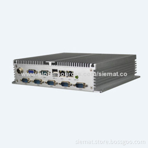 Sized 214 x 200 x 55mm industrial fan-less mini PCs